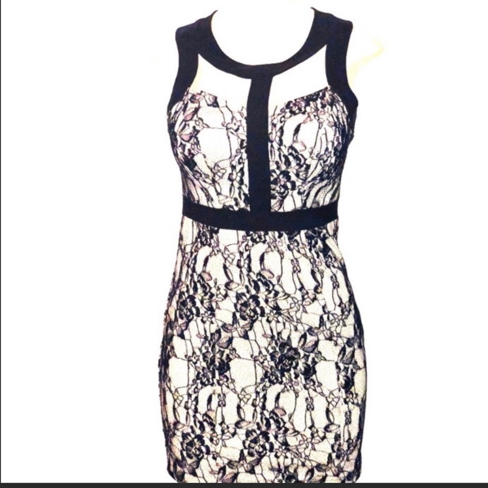 Xoxo nude and black dress